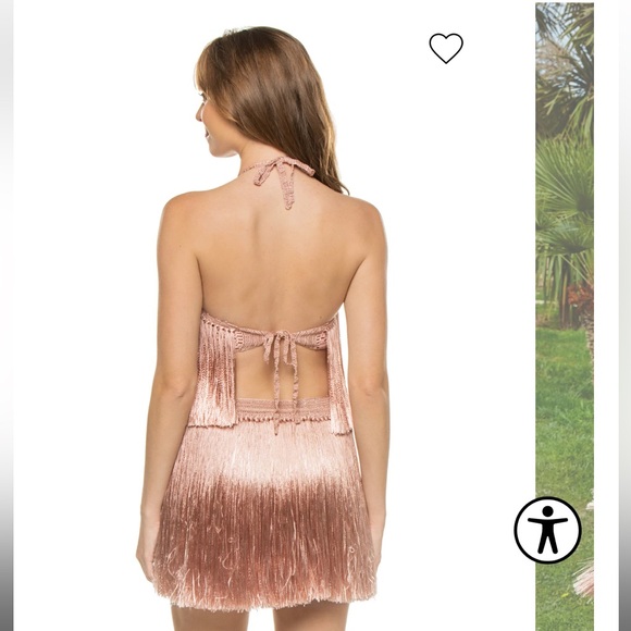 My Beachy Side Angelica Emily in Paris fringe set in blush - Picture 4 of 11